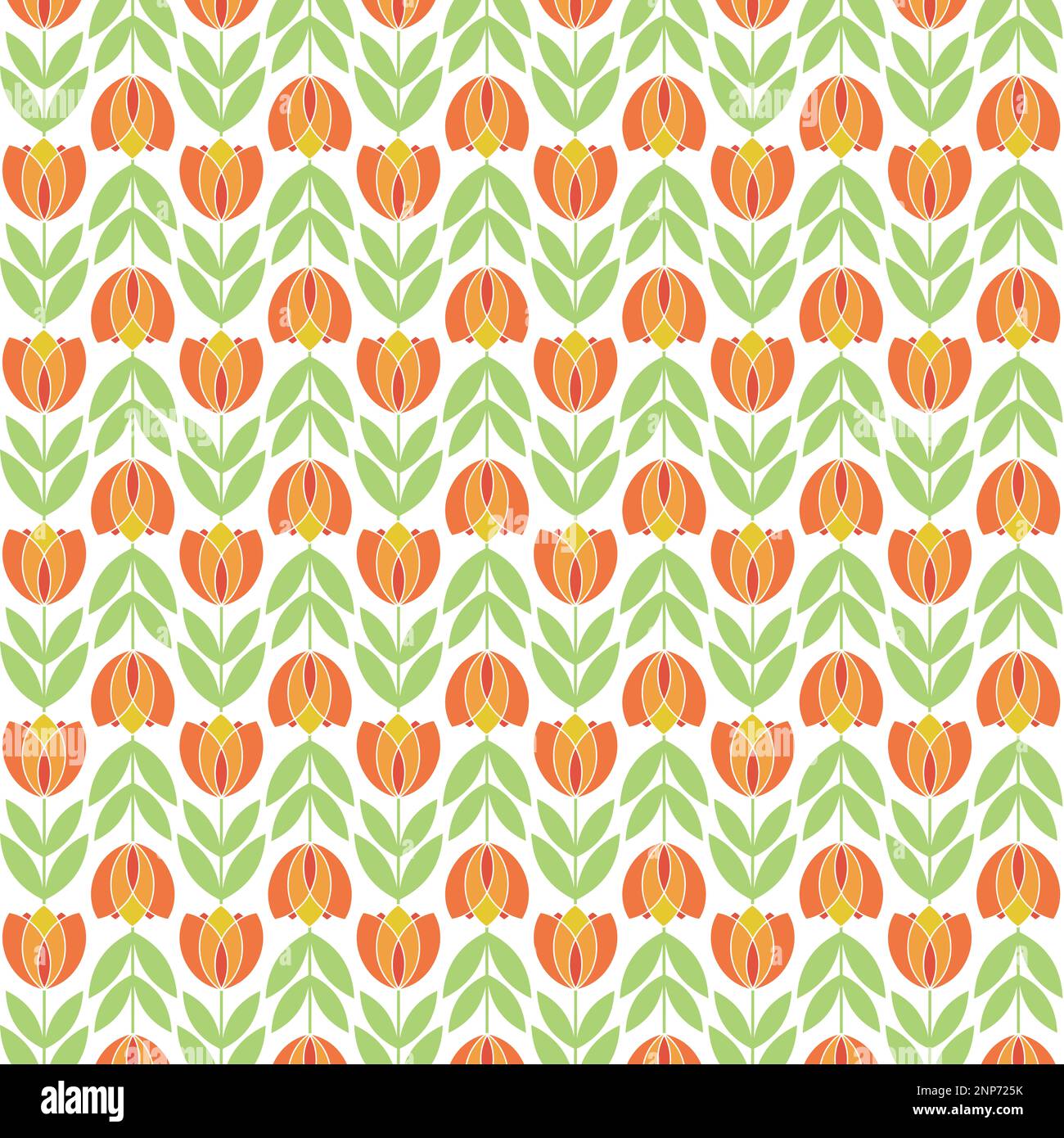Retro Modern Tulips / MidCentury Modern Tulip Design On White Stock
