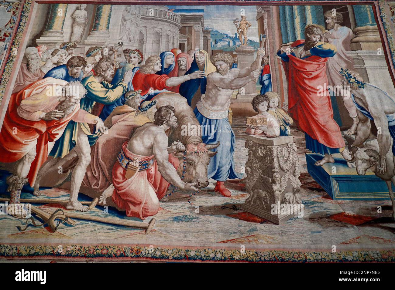 The tapestry 'Saint Paul and Saint Barnabas in Lystra', which forms