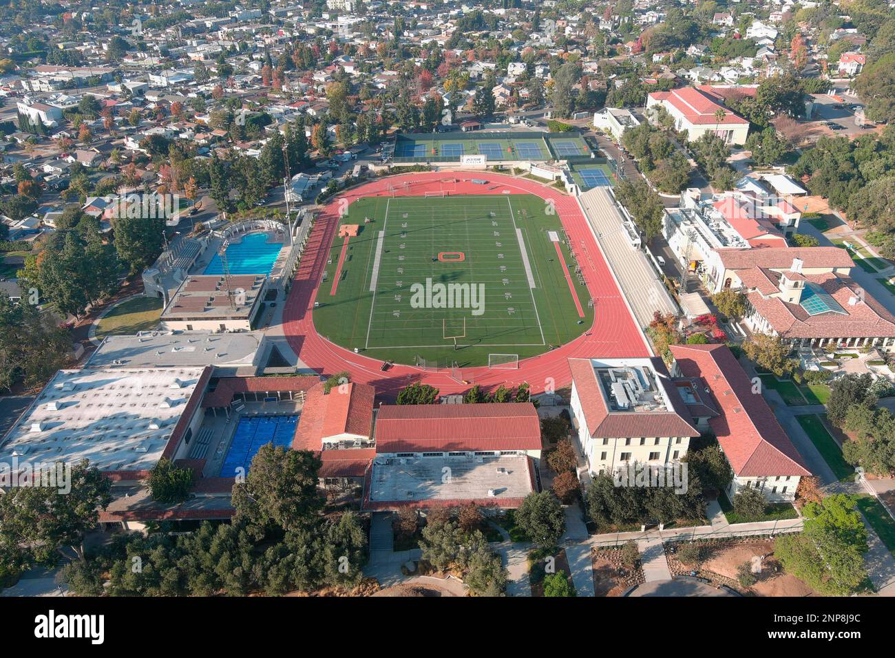 A general view of the track and football field at Jack Kemp Stadium on ...