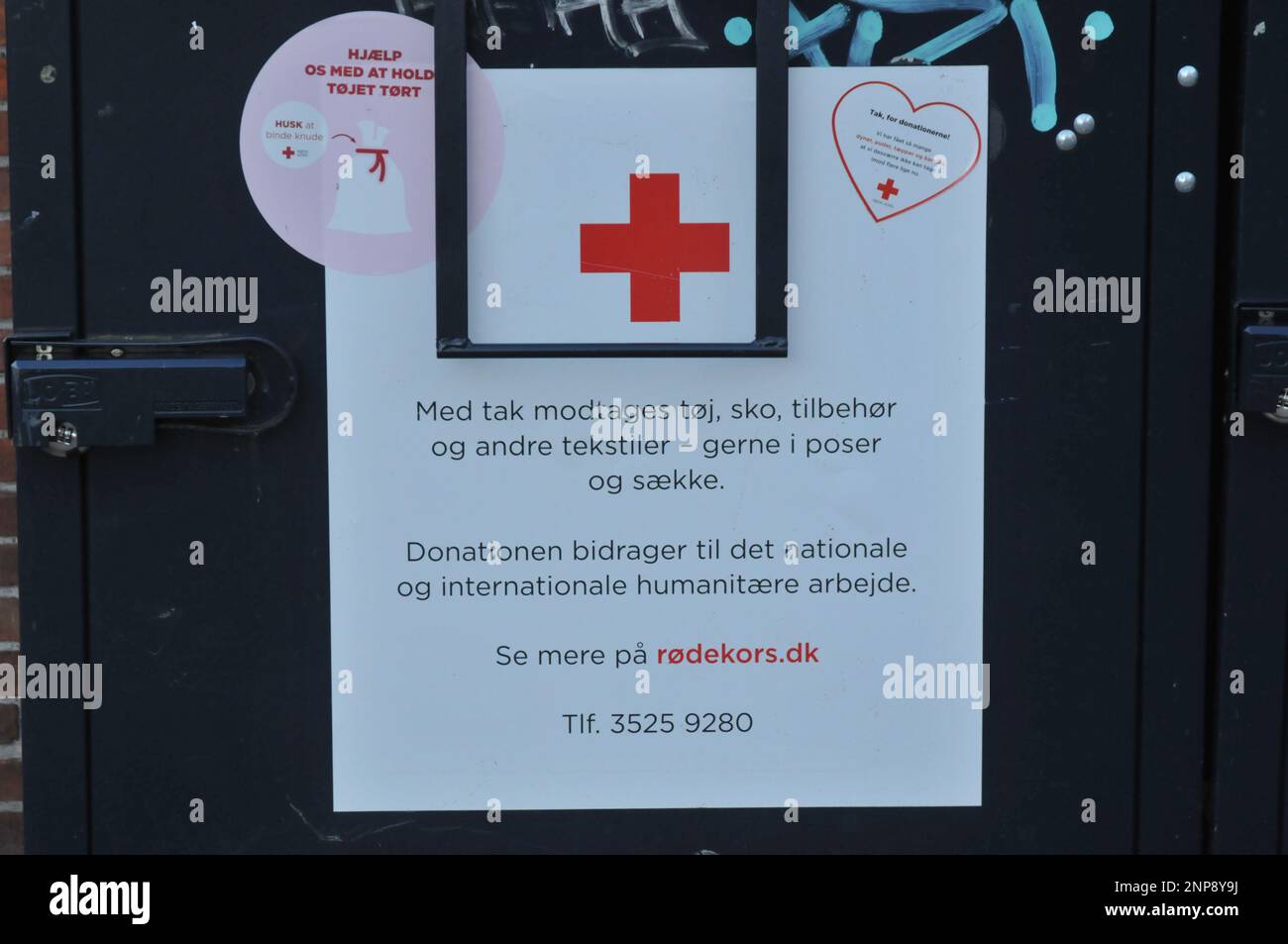 Red cross chairty container stock and images - Alamy