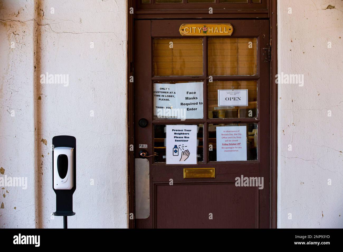 Signs indicate that COVID19 preventive measures are required before