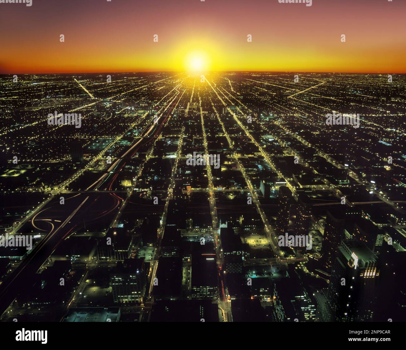 AERIAL OVER SUBURBAN CHICAGO ILLINOIS USA Stock Photo Alamy