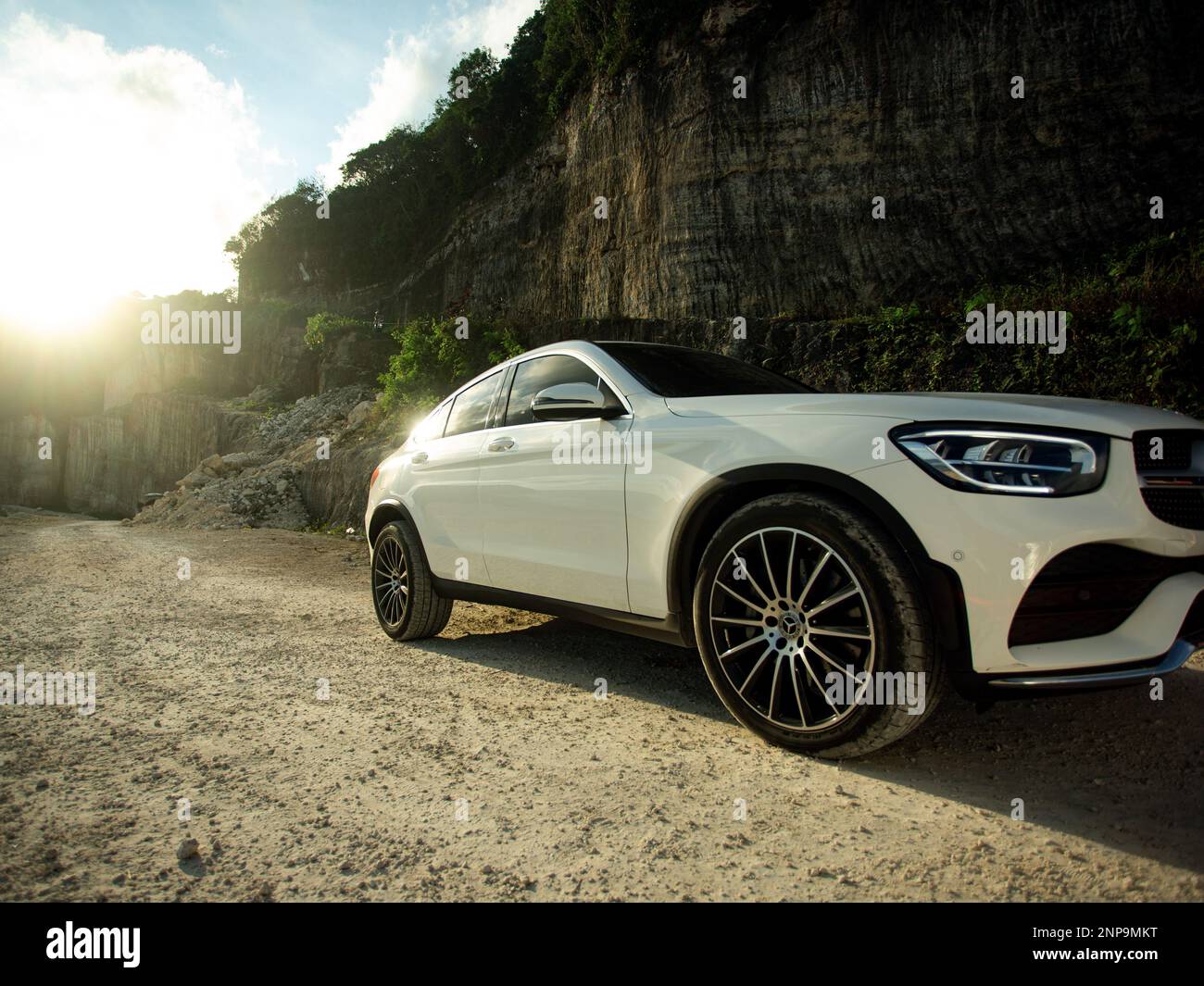 Mercedes on a beautiful road. bali Stock Photo - Alamy