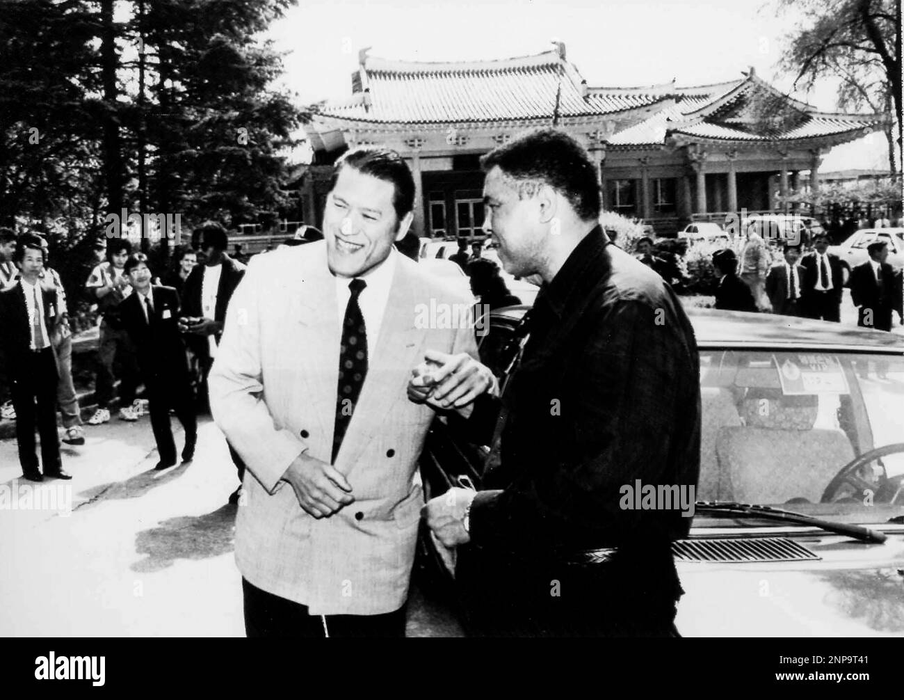 In this photo provided by Korea News Service, former heavyweight boxing ...