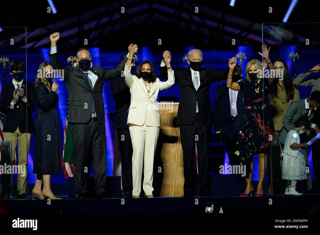 From left, Doug Emhoff, husband of Vice President-elect Kamala Harris ...