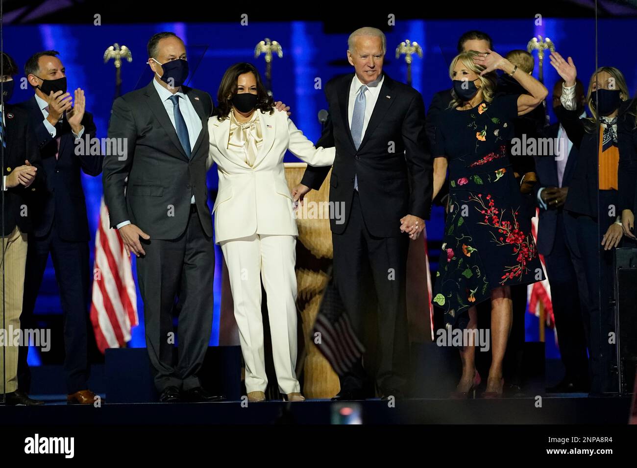 From left, Doug Emhoff, husband of Vice Presidentelect Kamala Harris