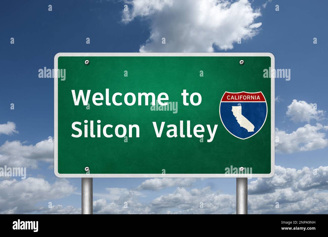 Welcome to Silicon Valley in Northern California Stock Photo