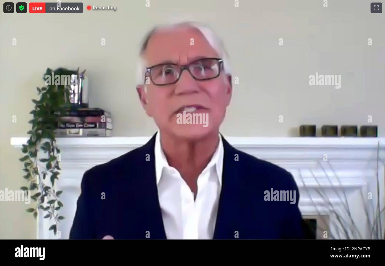 Gascón talks via Zoom as he accepts his win in the race for Los Angeles County District