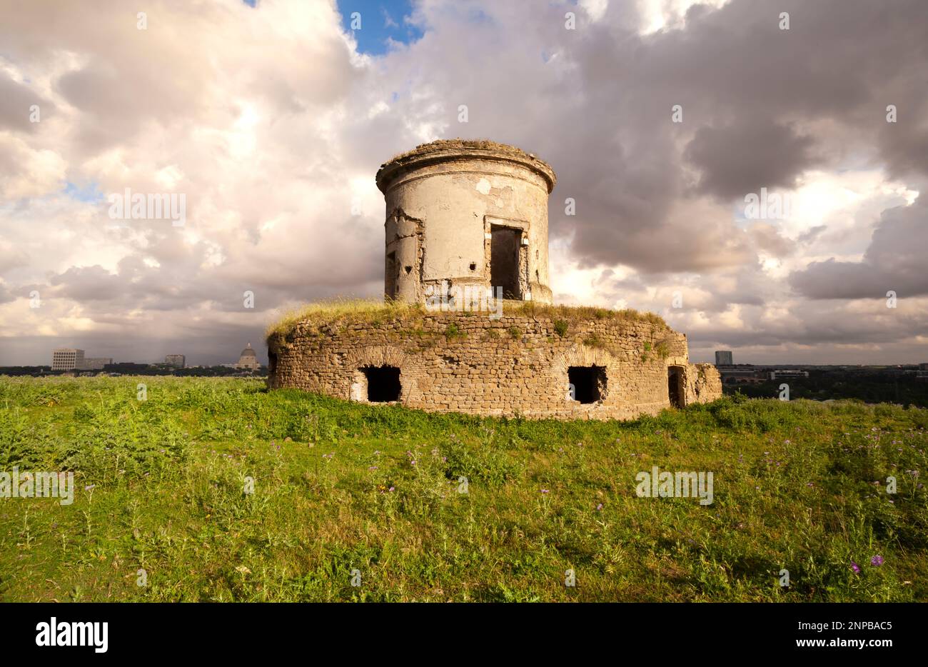 Ruins of Torre Righetti in Montecucco park - Rome Italy Stock Photo