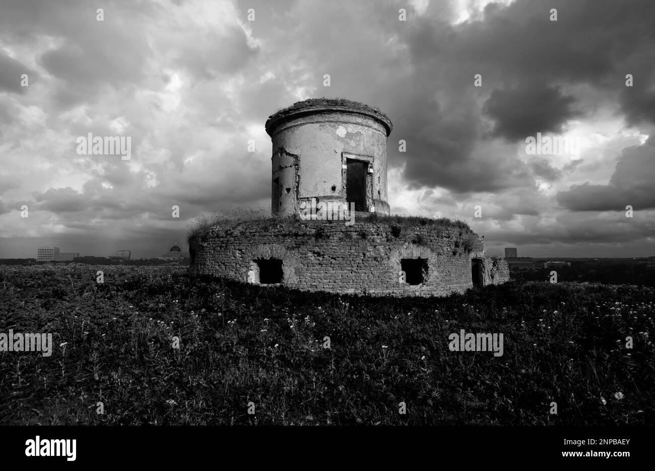 Ruins of Torre Righetti in Montecucco park - Rome Italy Stock Photo