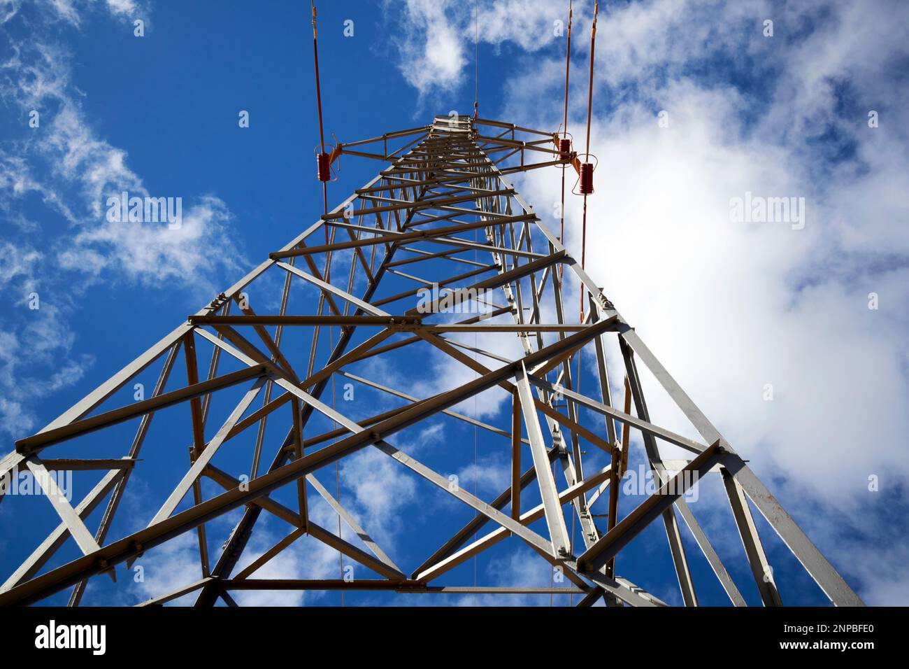 electricity network transmission tower pylon Lanzarote, Canary Islands