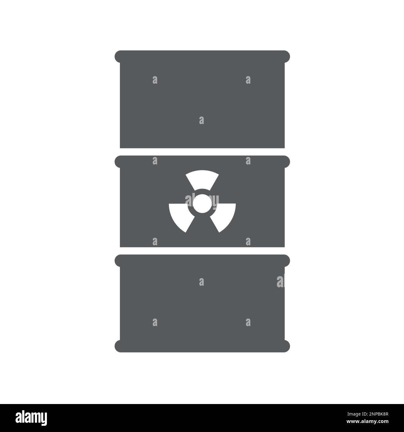 radioactive barrel silhouette vector icon Stock Vector