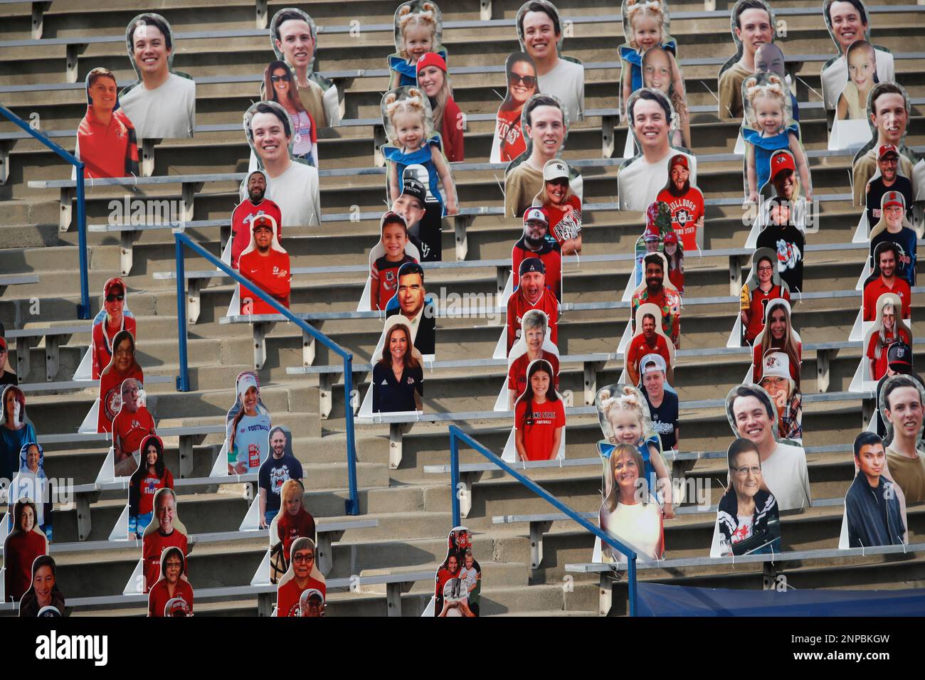 October 24, 2020, Fresno, CALIFORNIA, USA Cardboard cutout fans in