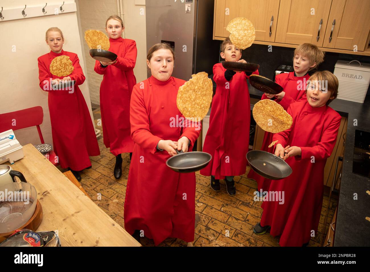 Picture dated February 20th shows Choristers from Ely Cathedral in