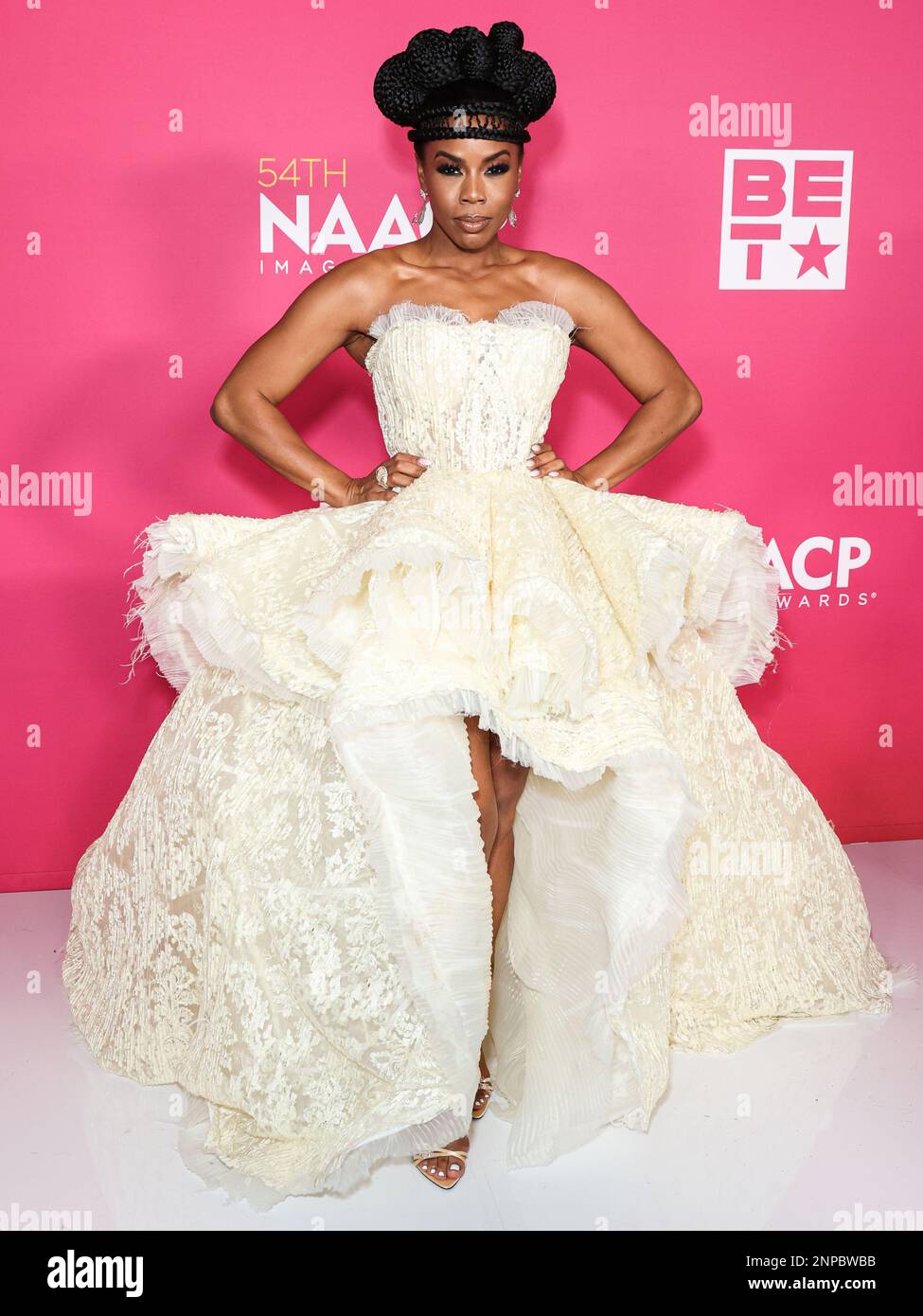 Pasadena, United States. 25th Feb, 2023. PASADENA, LOS ANGELES, CALIFORNIA, USA - FEBRUARY 25: Brandee Evans poses in the press room at the 54th Annual NAACP Image Awards held at the Pasadena Civic Auditorium on February 25, 2023 in Pasadena, Los Angeles, California, United States. (Photo by Xavier Collin/Image Press Agency) Credit: Image Press Agency/Alamy Live News Stock Photo