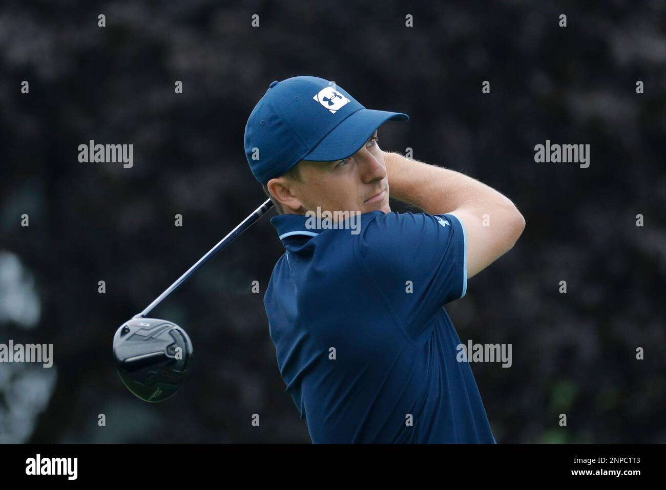 Jordan Spieth in actions during the second round of the Zozo Championship golf tournament Friday, Oct