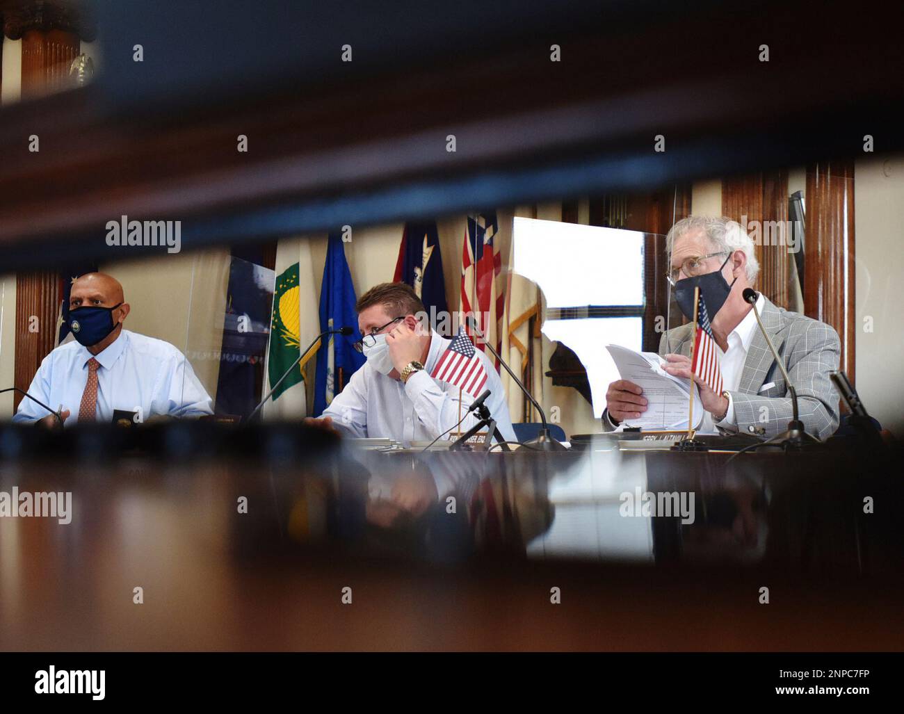 WilkesBarre City Zoning Board members listen to testimony during the