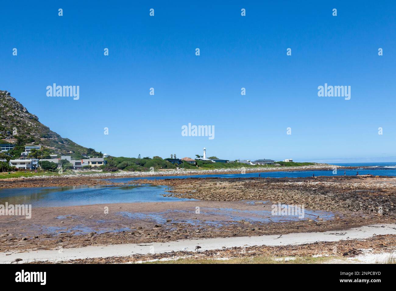 Die Kom, a natural marine basin and birding hotspot at Kommetjie, Cape Town, Western Cape, South Africa. Viewed at low tide. Stock Photo