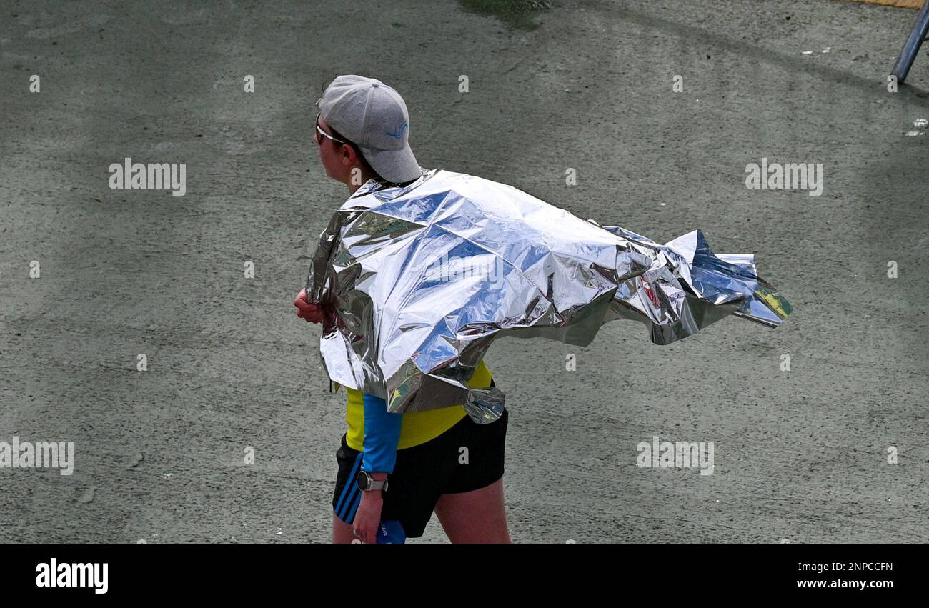 Brighton UK 26th February 2023 Thousands of runners wearing foil