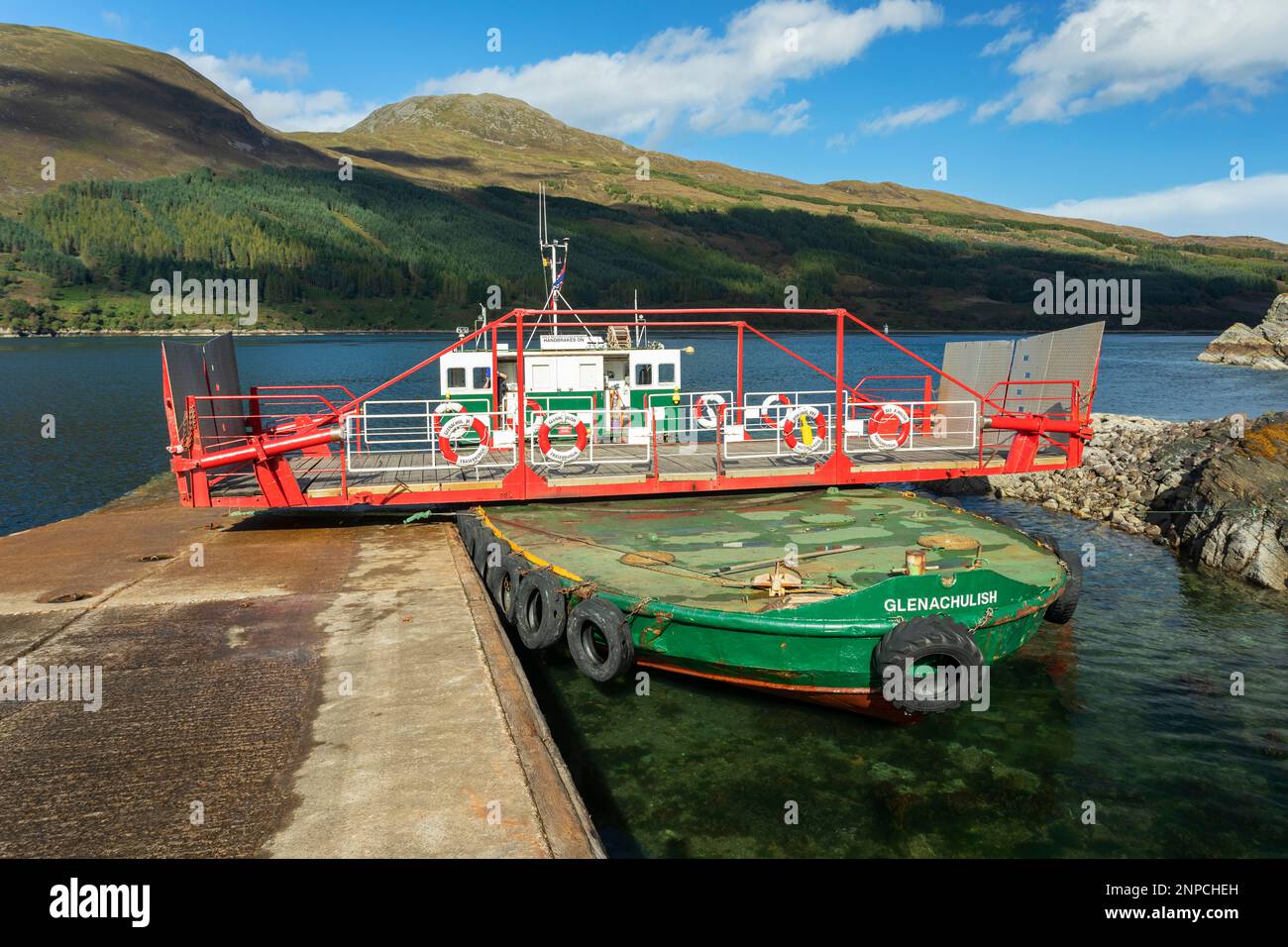 The Glenelg to Kylerhea Ferry between the Scottish Highlands and the