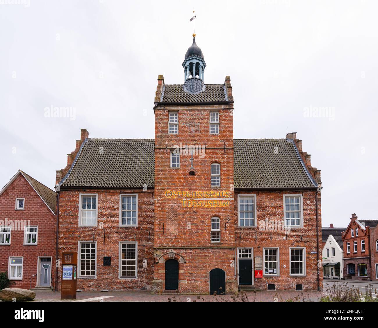 Ostfriesisches Teemuseum, East Frisian Tea Museum in Norden, Germany. Old Town Hall, historic red brick building in East Frisia. Stock Photo