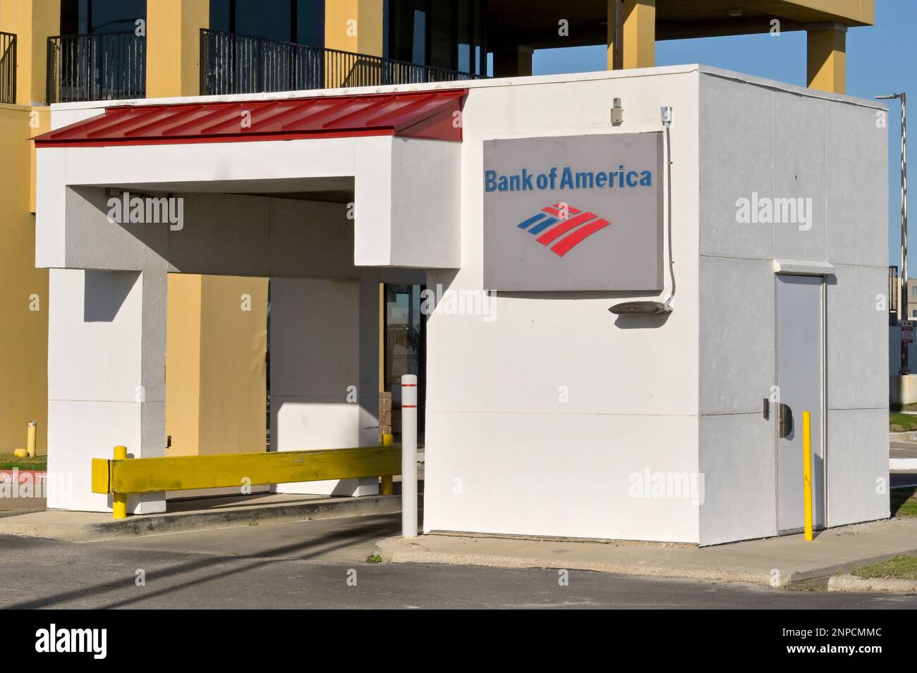 Galveston, Texas, USA February 2023 Drive thru self service bank