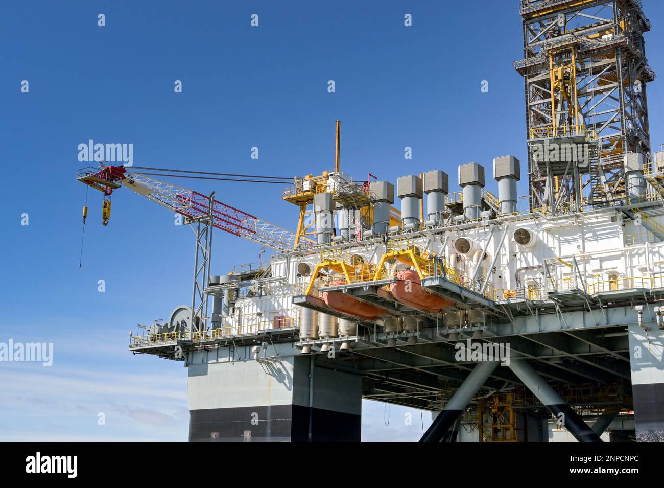 Galveston, Texas, USA Febriuary 2023 Close up view of a large oil