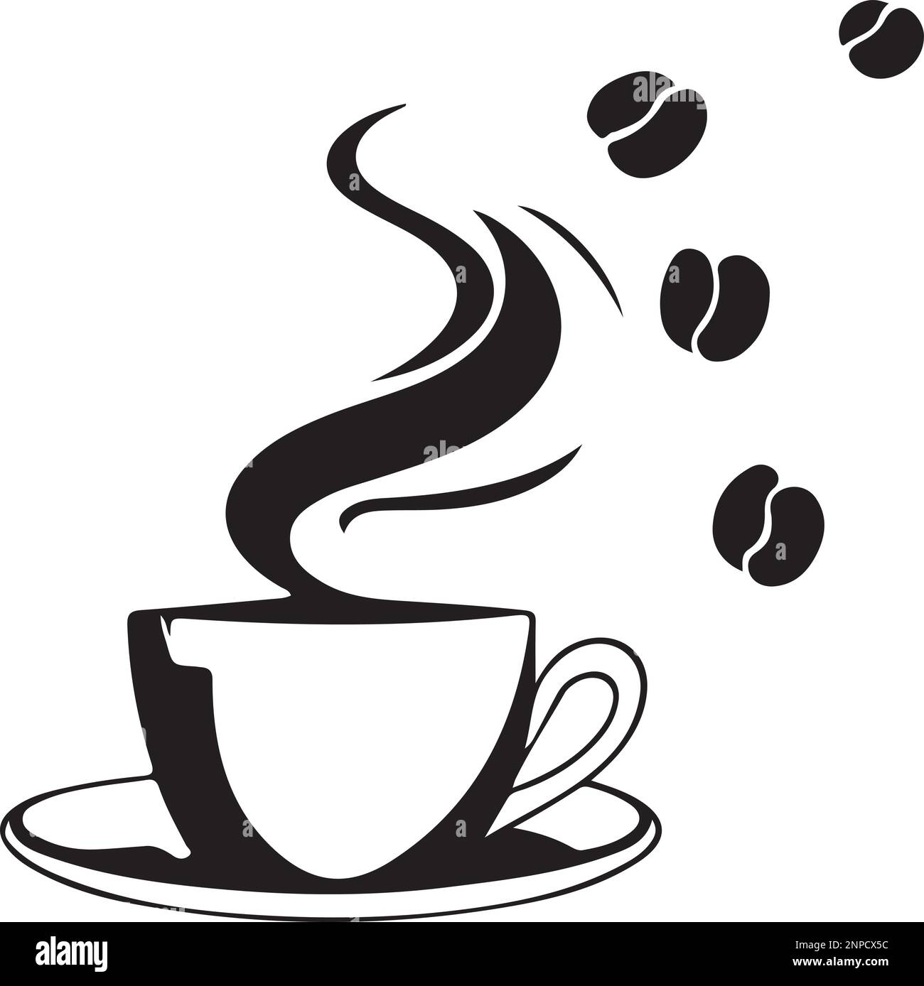 https://c8.alamy.com/comp/2NPCX5C/minimalist-black-and-white-cup-of-tea-or-coffee-with-steam-vector-illustration-2NPCX5C.jpg