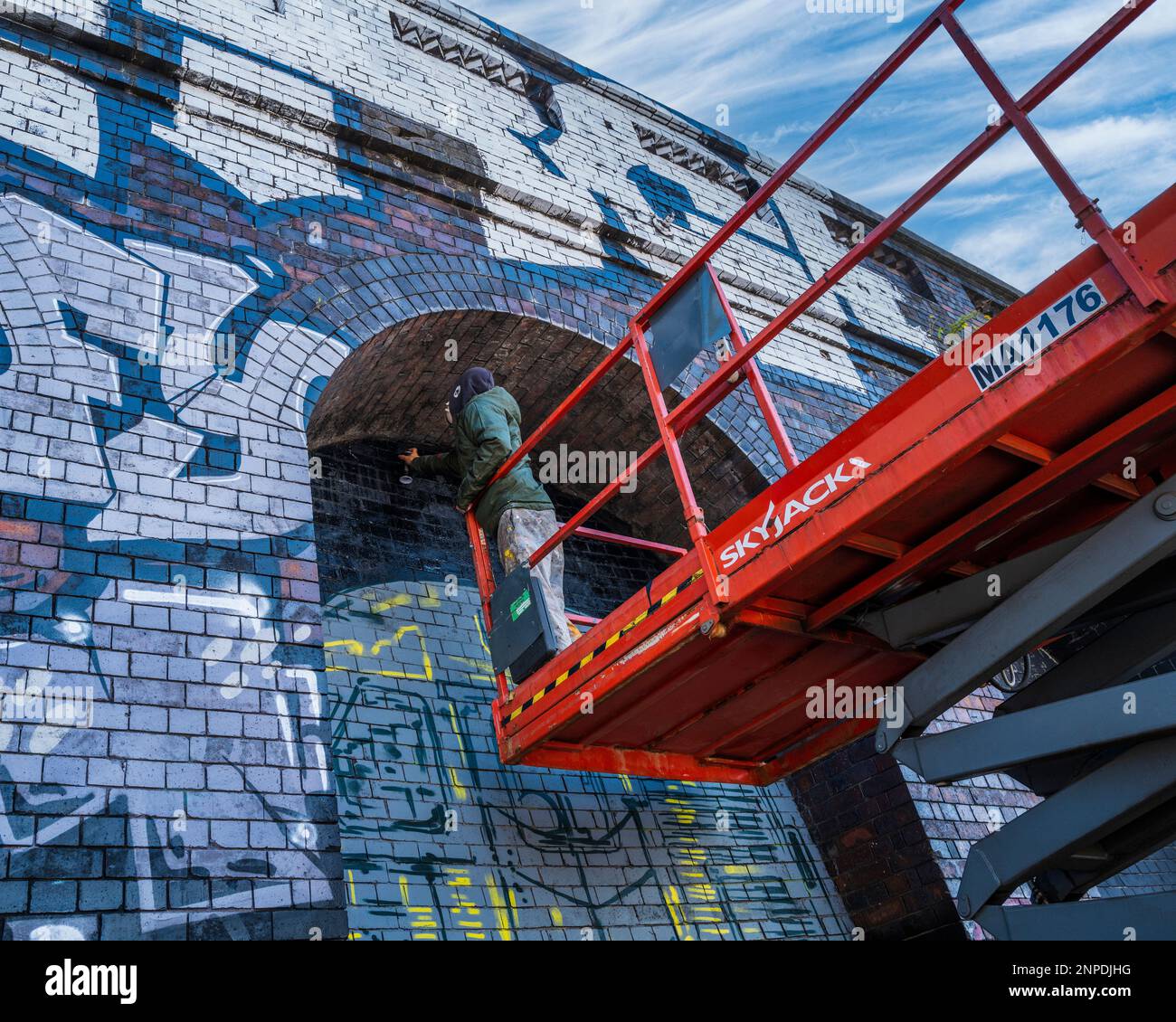 A graffiti artist in Leicester Graffiti Festival 2022 Stock Photo Alamy