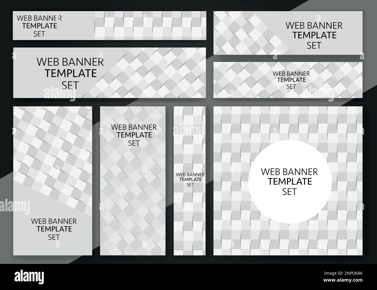 Abstract banner design web template Set, Horizontal header web banner. Modern Gradient banner set. Stock Vector