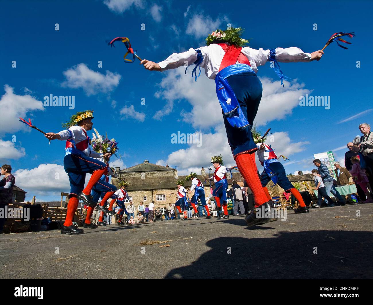 Morris Dancers in Masham town square Stock Photo Alamy