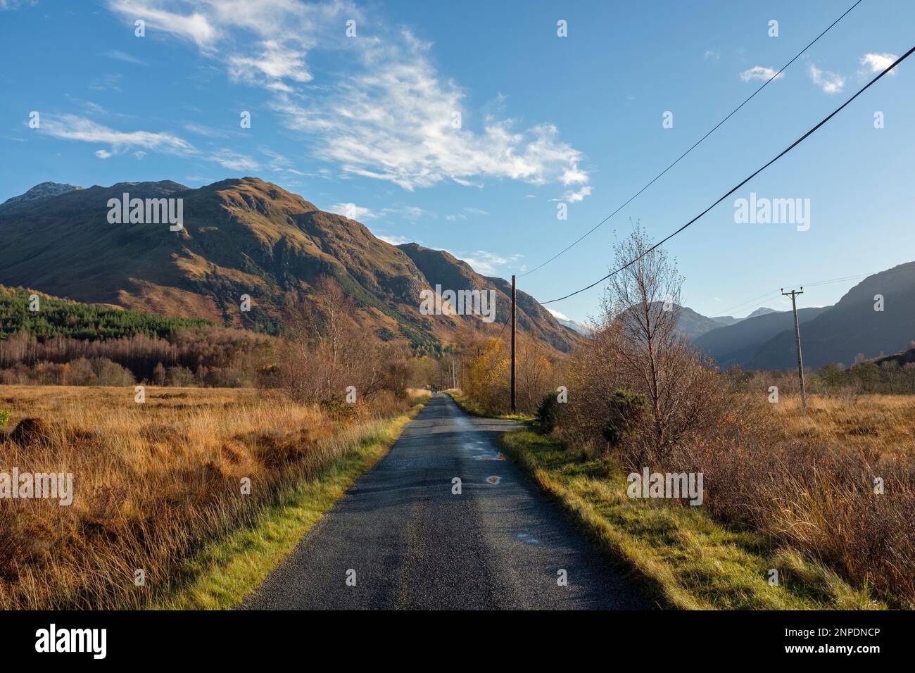 Narrow rural Scottish B-road. Stock Photo