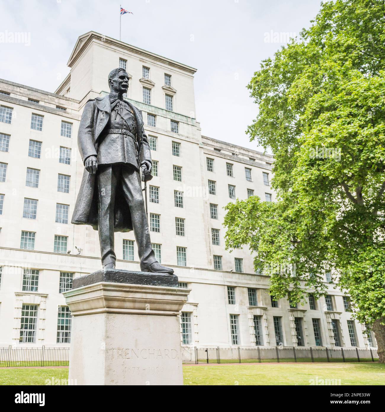 Hugh Trenchard Statue in front of Whitehall in London. Stock Photo