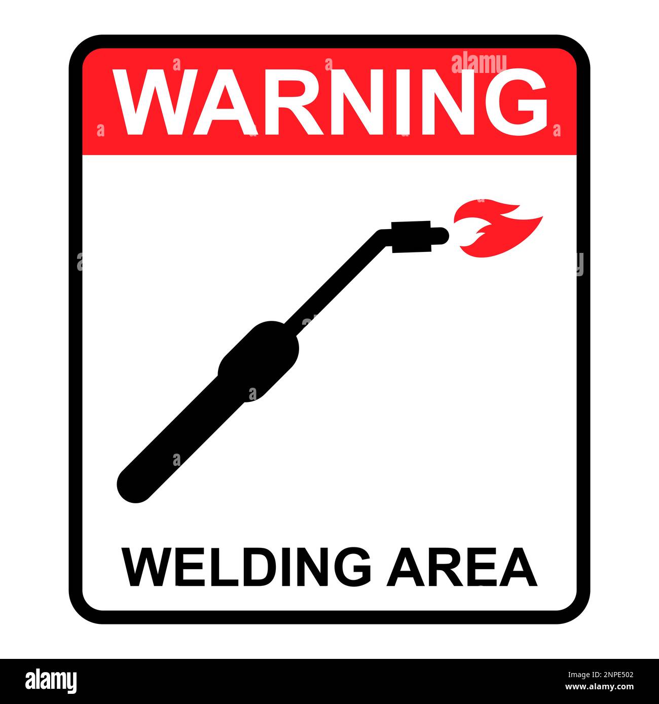 Welding danger technology icon, metal tool equipment symbol, safe weld