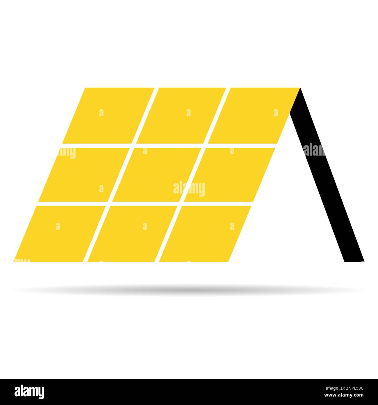Solar panel shadow icon, green power technology, ecology alternative ...