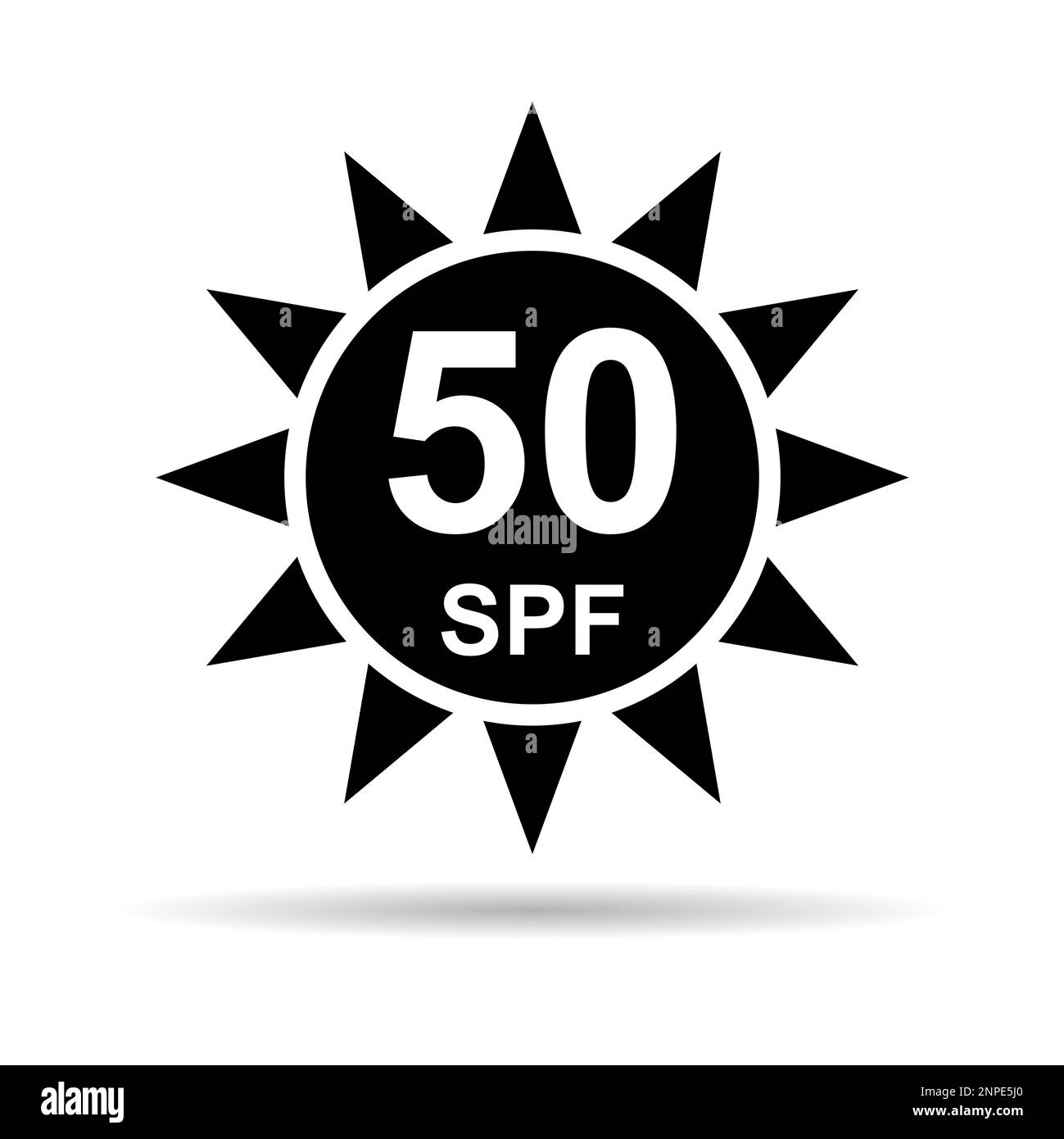 Sun protection factor 50 icon shadow, uv radiation block symbol, sun