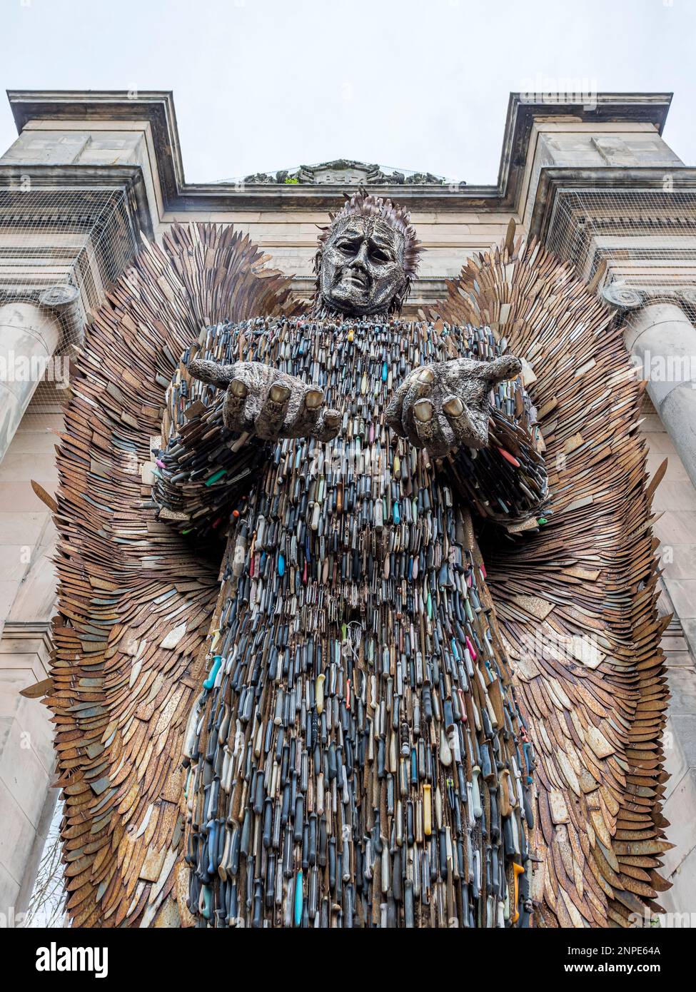 The Knife Angel sculpture at Birkenhead Park. Stock Photo