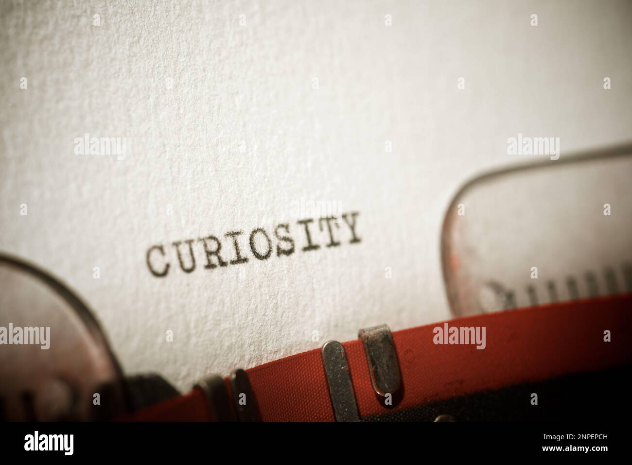 Curiosity word written with a typewriter Stock Photo - Alamy