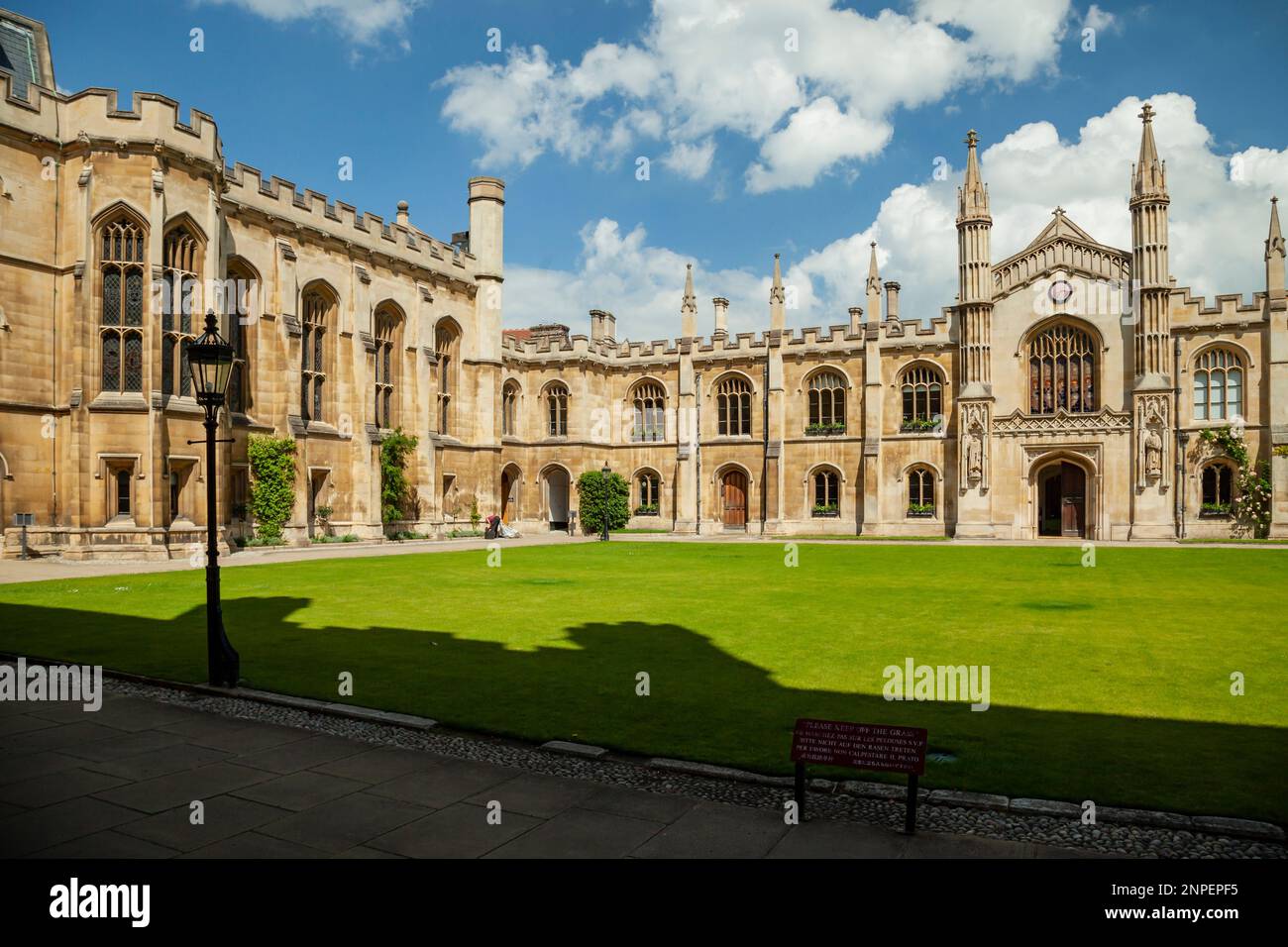 Spring afternoon at Corpus Christi College in Cambridge. Stock Photo
