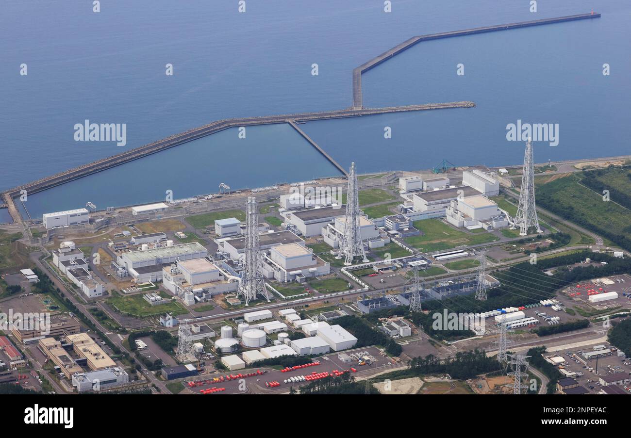 An aerial photo shows the Kashiwazaki-Kariwa Nuclear Power Plant in  Kashiwazaki City, Niigata Prefecture on September 22, 2020. The Kashiwazaki-Kariwa  Nuclear Power Plant is a large, modern (housing the world's first ABWR)