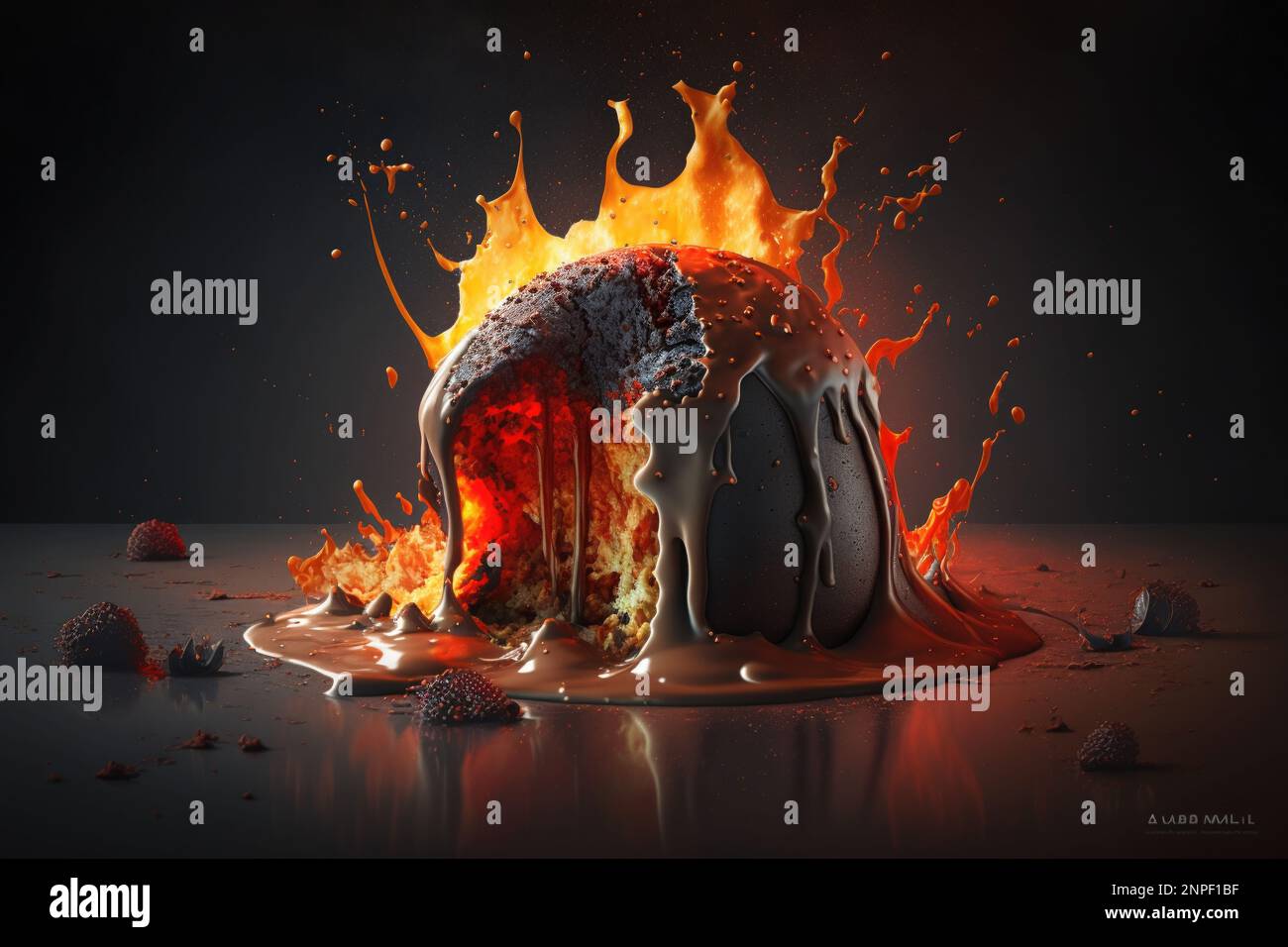 Kuchen Explosion Stock Photo