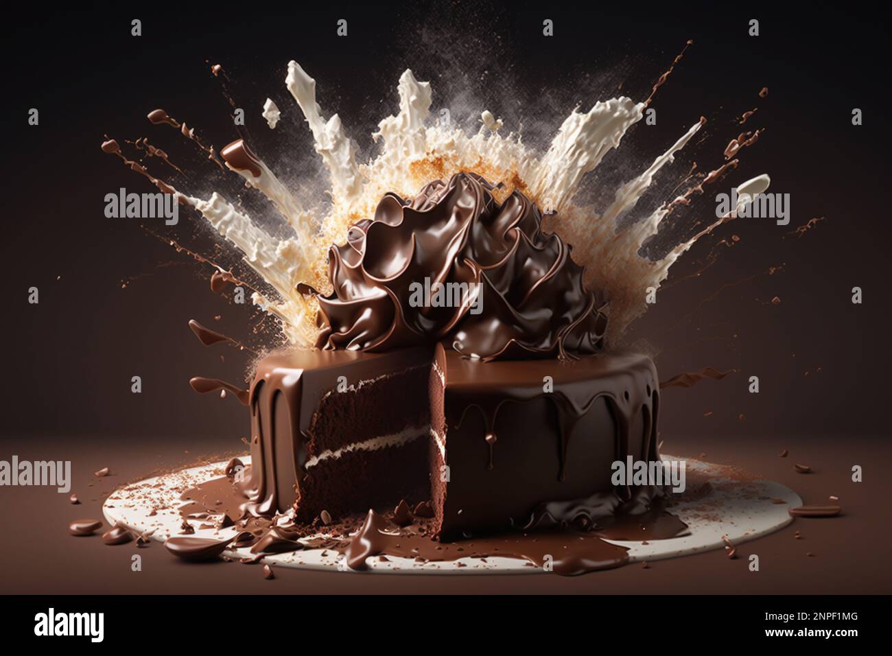 Kuchen Explosion Stock Photo