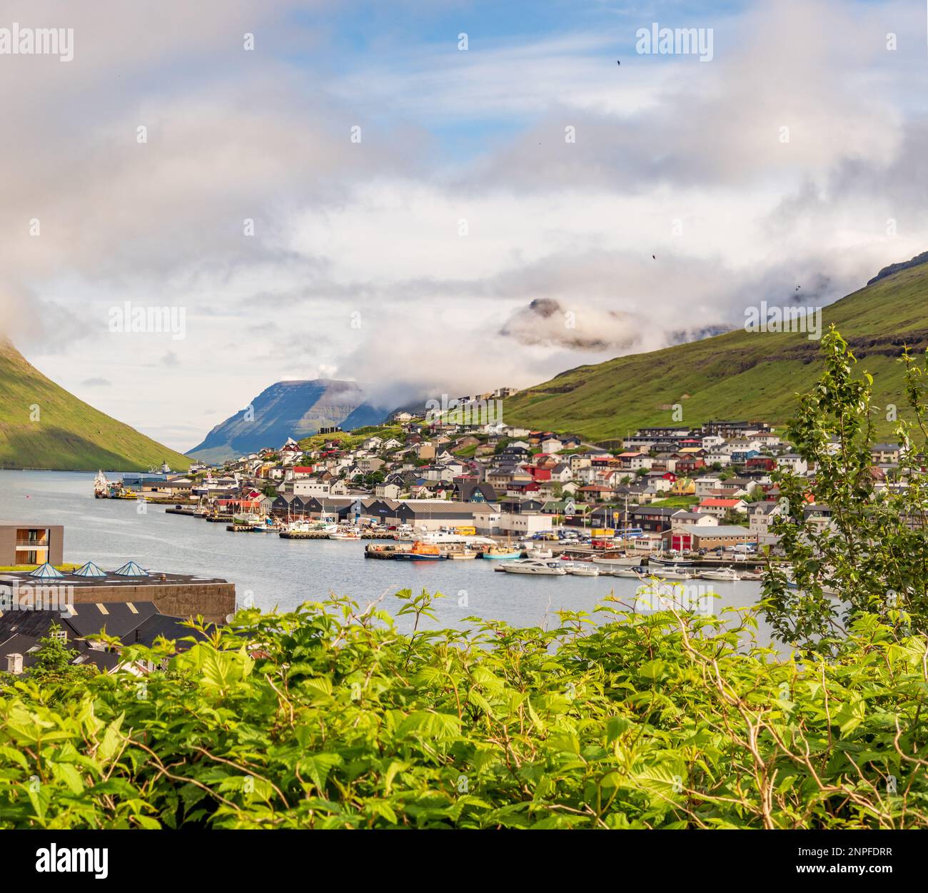 Klaksvik, Faroe Islands July, 2021 View of the the Klaksvik city on