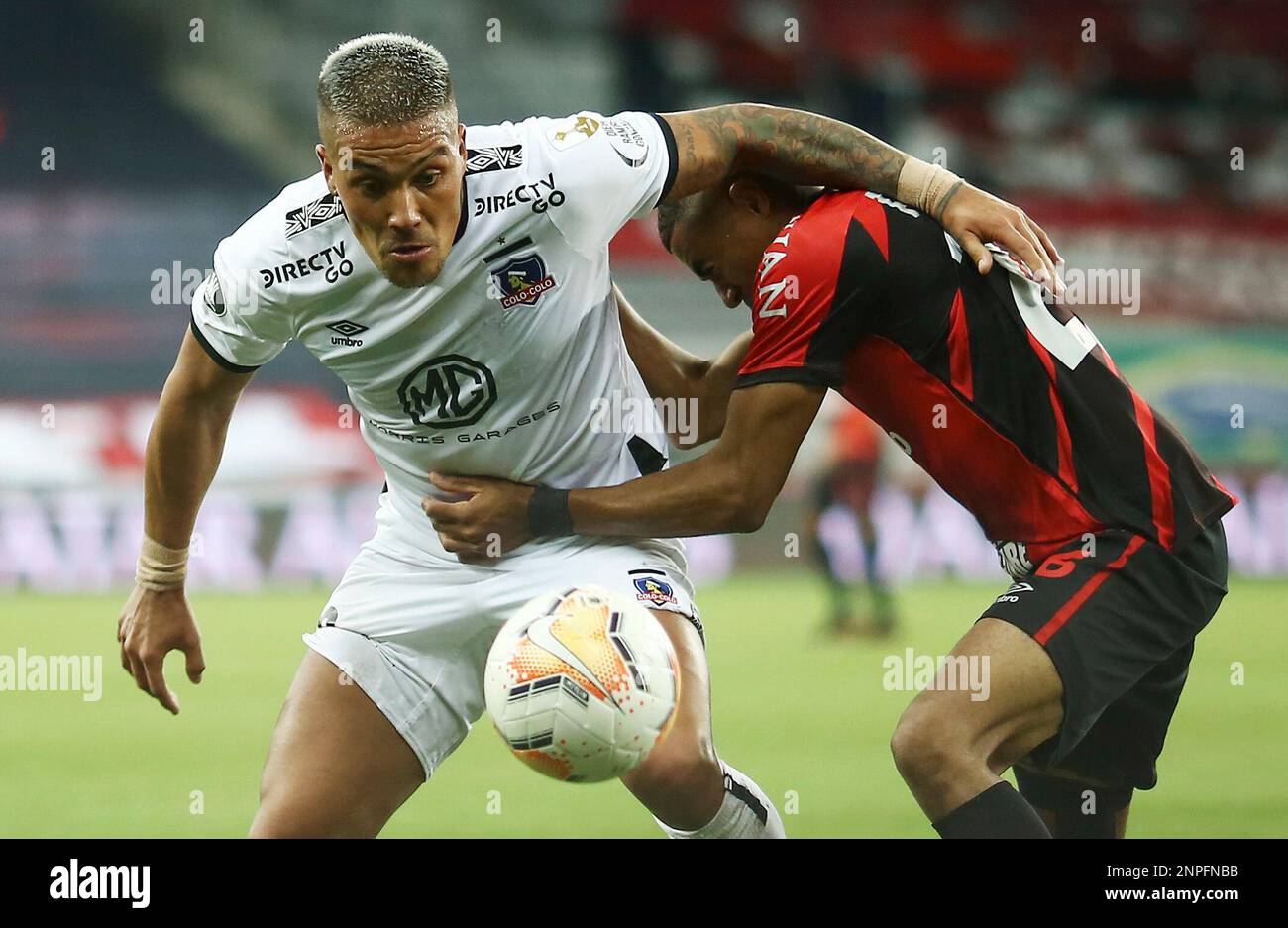 Ronald De La Fuente of Chile s Colo Colo left fights for the