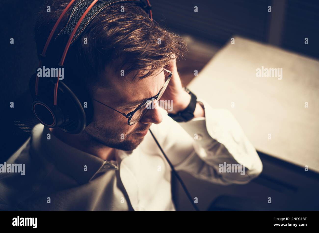 man with headphones wallpaper