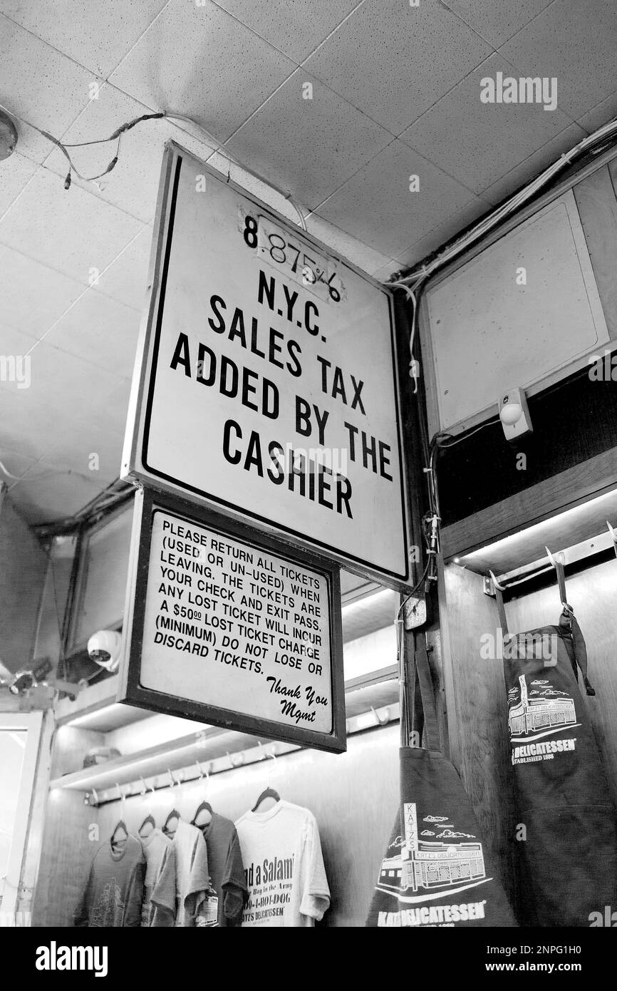 World famous Katz's Delicatessen, located on the lower east side of
