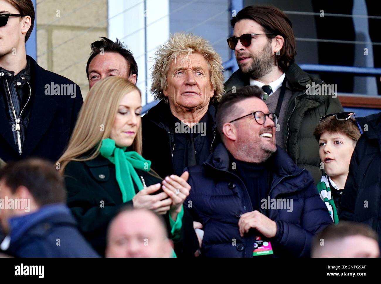 Rod Stewart in the stands ahead of the Viaplay Sports Cup Final at Hampden Park, Glasgow. Picture date: Sunday February 26, 2023. Stock Photo