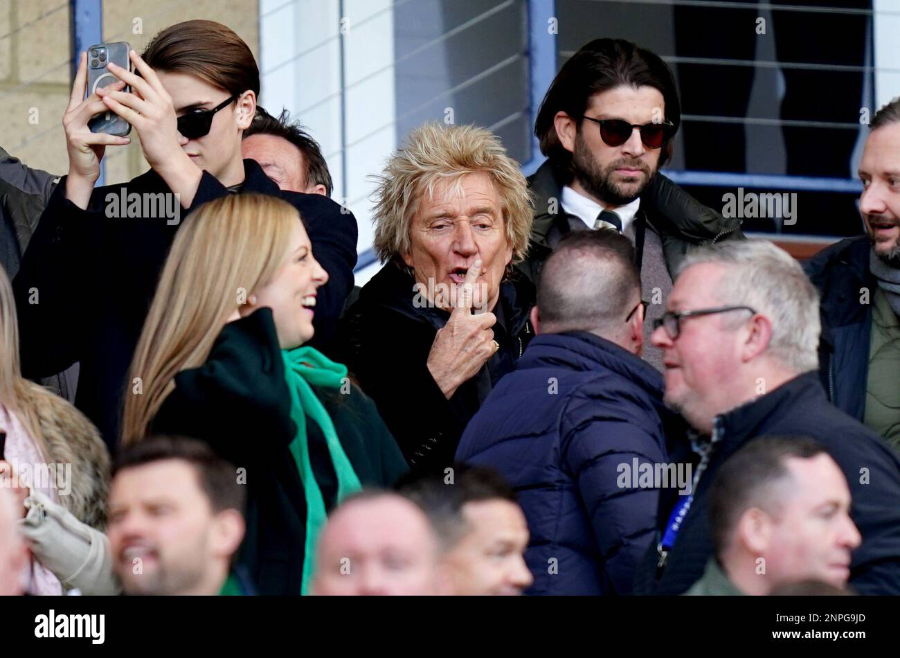 Rod Stewart in the stands ahead of the Viaplay Sports Cup Final at Hampden Park, Glasgow. Picture date: Sunday February 26, 2023. Stock Photo