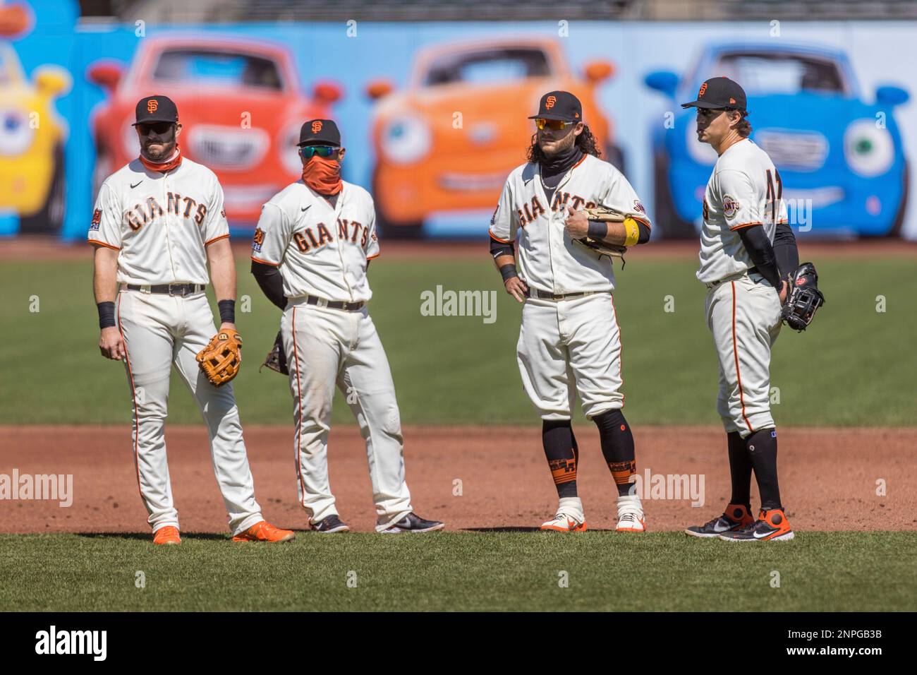 SAN FRANCISCO, CA SEPTEMBER 17 The San Francisco Giants infield