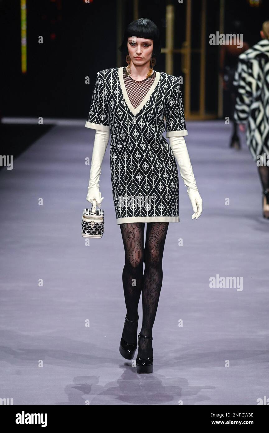 Milan, Italy. 26th Feb, 2023. Milan, Woman Fashion Week, Fall Winter